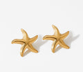 Gold Starfish Stud Earrings