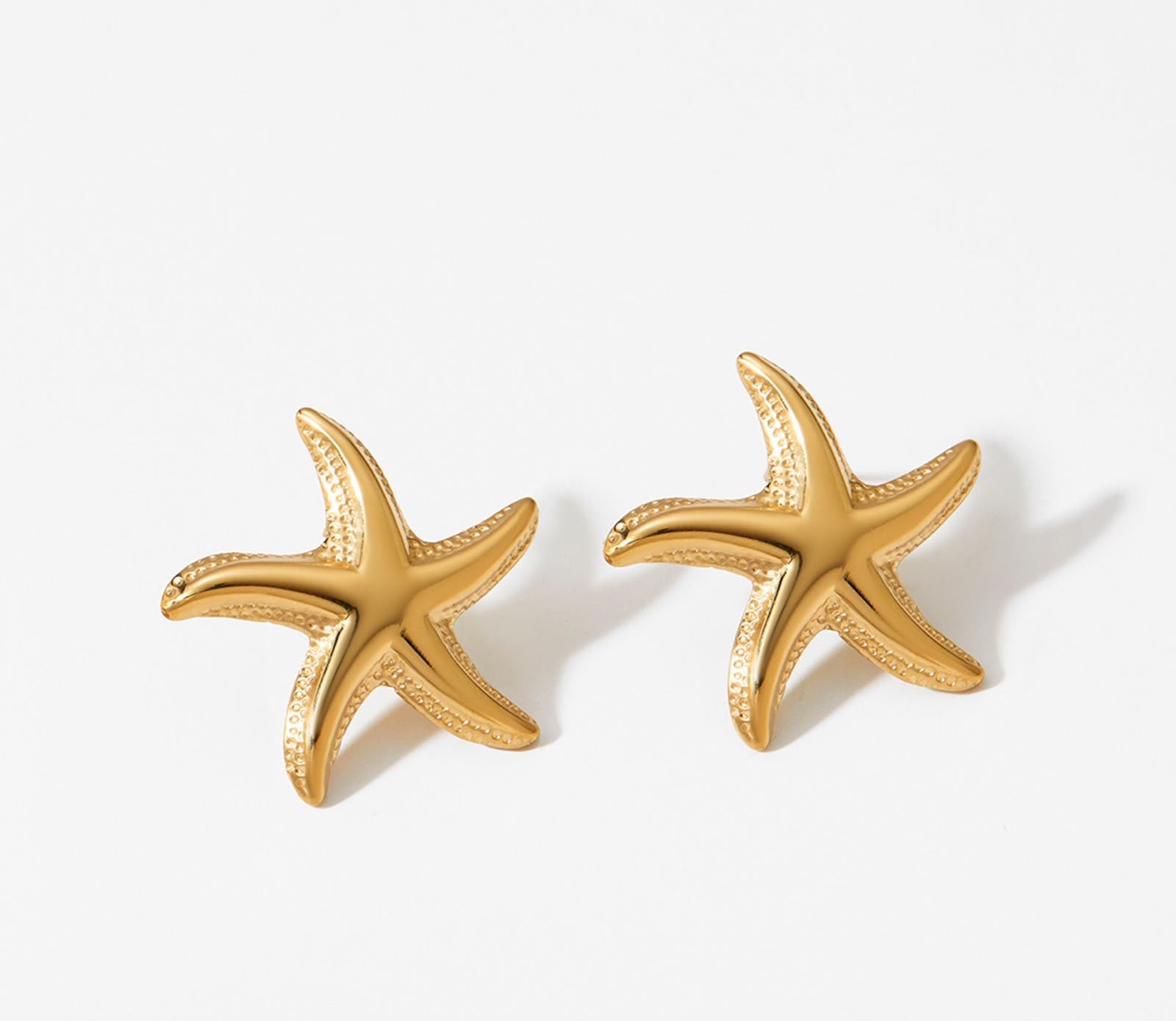 Gold Starfish Stud Earrings