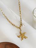Gold Starfish Pendant Necklace
